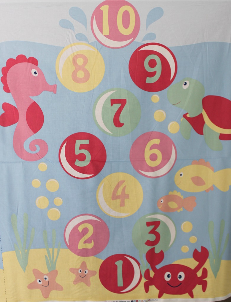 Under the Sea Panel Starfish Turtle with Numbers - Click Image to Close